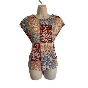 Sigurd Olsen Washable Linen Size Medium Button Up Back Print NWT